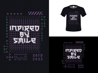 Tshirt typography quote design, Inspired By Smile for print. Poster template, Premium Vector.