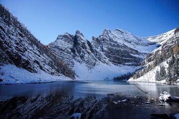 평화로운 겨울의 아그네스 호수, Lake Agnes in Peaceful Winter