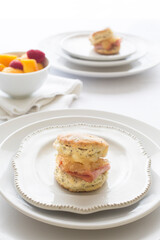 BRUNCH HAM AND SWISS BISCUIT SLIDERS WITH PINEAPPLE JAM
