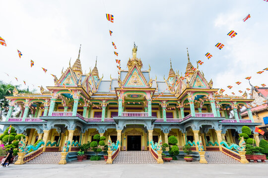 Ancient Khmer pagoda architecture in Soc Trang, Vietnam
