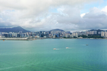 The landscape of the Victoria Harbour East, hk 28 May 2022