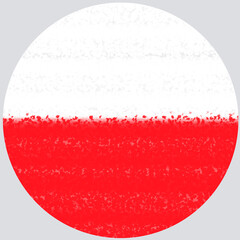 Round flag of Poland
