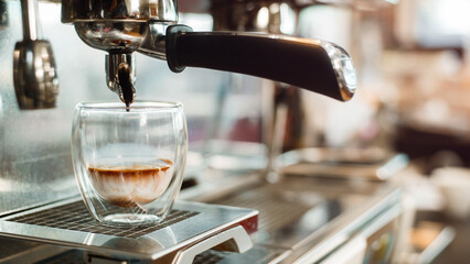 fresh cup of coffee on table