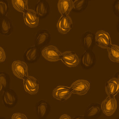 Pattern orange symbol of infinity, for your design seamless