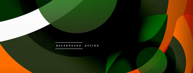 Creative geometric wallpaper. Minimal abstract background. Circle wave and round shapes composition vector illustration for wallpaper banner background or landing page