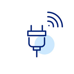 Obraz premium Smart electric plug. Pixel perfect, editable stroke line icon