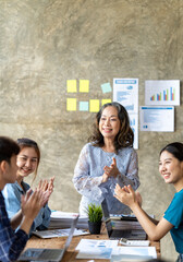Group of successful business people at work in office, Brainstorm and Teamwork Concept.