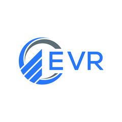 EVR Flat accounting logo design on white  background. EVR creative initials Growth graph letter logo concept. EVR business finance logo design.