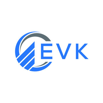 EVK Flat accounting logo design on white  background. EVK creative initials Growth graph letter logo concept. EVK business finance logo design.