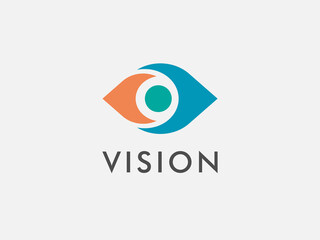 Eye logo symbol design. Creative media icon. Global vision logotype usable for multimedia or ophthalmology. medical logo design element