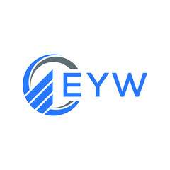 EYW Flat accounting logo design on white  background. EYW creative initials Growth graph letter logo concept. EYW business finance logo design.