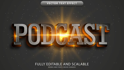podcast text effect editable eps file