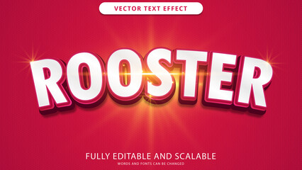 rooster text effect editable eps file