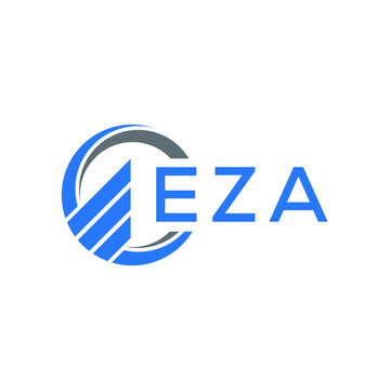 EZA Flat accounting logo design on white  background. EZA creative initials Growth graph letter logo concept. EZA business finance logo design.