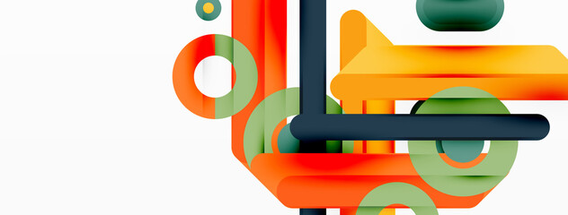 Creative geometric wallpaper. Minimal lines and circles background