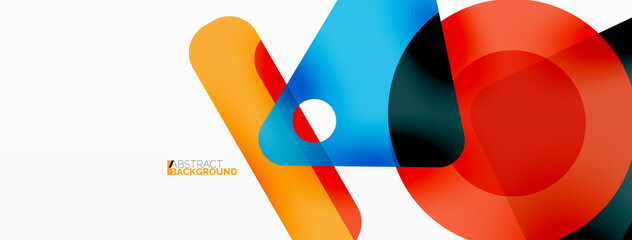 Primitive geometric shapes - line, triangle, square and circle composition. Vector geometric minimal abstract background for wallpaper, banner, background, landing page