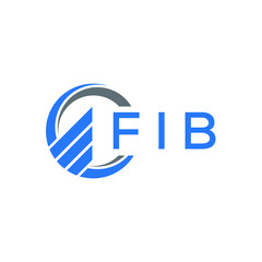 FIB Flat accounting logo design on white  background. FIB creative initials Growth graph letter logo concept. FIB business finance logo design.