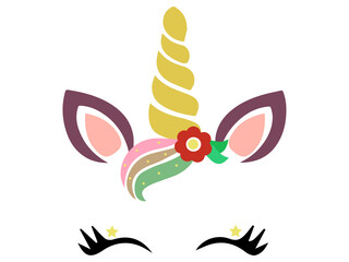 unicorn vector design with flowers
