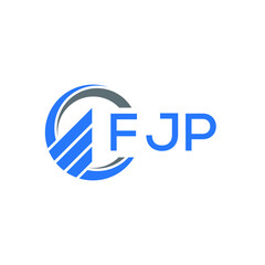 FJP Flat accounting logo design on white  background. FJP creative initials Growth graph letter logo concept. FJP business finance logo design.