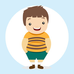 chubby boy  character vector design