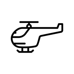 Helicopter icon vector. Transportation, Air vehicle. line icon style. Simple design illustration editable