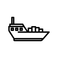 Fototapeta premium Cargo Ship icon vector. transportation, Marine vehicles. line icon style. Simple design illustration editable