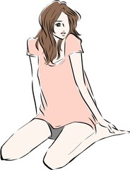 リラックスしてくつろぐ女性