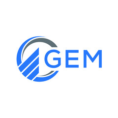 GEM Flat accounting logo design on white  background. GEM creative initials Growth graph letter logo concept. GEM business finance logo design.