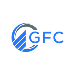 GFC Flat accounting logo design on white  background. GFC creative initials Growth graph letter logo concept. GFC business finance logo design.