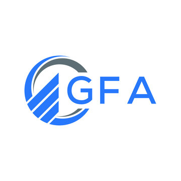 GFA Flat accounting logo design on white  background. GFA creative initials Growth graph letter logo concept. GFA business finance logo design.