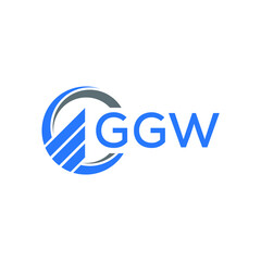 GGW Flat accounting logo design on white  background. GGW creative initials Growth graph letter logo concept. GGW business finance logo design.