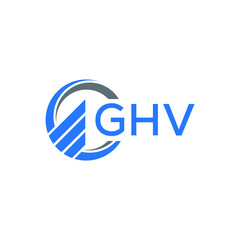 GHV Flat accounting logo design on white  
 background. GHV creative initials Growth graph letter logo concept. GHV business finance logo design.