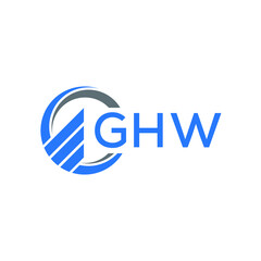 GHW Flat accounting logo design on white  background. GHW creative initials Growth graph letter logo concept. GHW business finance logo design.