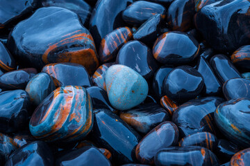 Obraz premium Rock photo for pattern background, Hin Ngam Beach, Lipe island, Satun Province, Thailand, where you can watch the sunrise and sunset on the same beach.