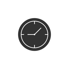 Clock icon with silhouette style