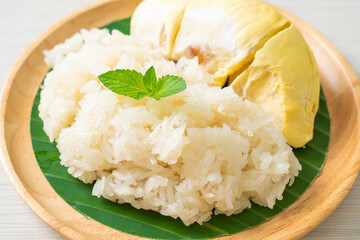 Durian sticky rice on plate