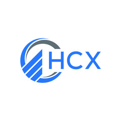 Obraz premium HCX Flat accounting logo design on white background. HCX creative initials Growth graph letter logo concept. HCX business finance logo design.