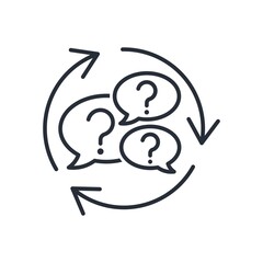 Uncertainty. Difficult to predict events. Vector linear icon isolated on white background.