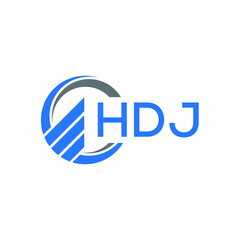 HDJ Flat accounting logo design on white  background. HDJ creative initials Growth graph letter logo concept. HDJ business finance logo design.