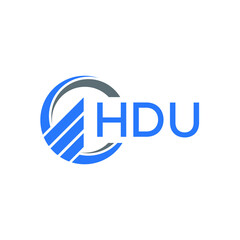 HDU Flat accounting logo design on white  background. HDU creative initials Growth graph letter logo concept. HDU business finance logo design.