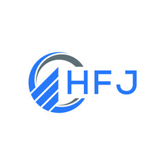 HFJ Flat accounting logo design on white  background. HFJ creative initials Growth graph letter logo concept. HFJ business finance logo design.