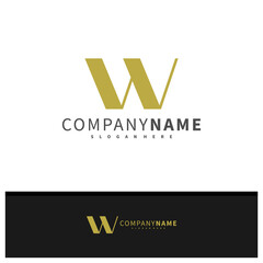Letter W logo design vector, Creative W logo concepts template illustration.