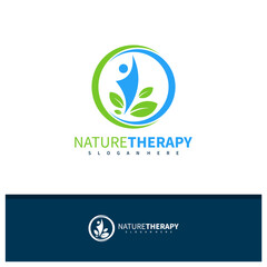 People Leaf logo design vector, Creative Healthy logo concepts template illustration.