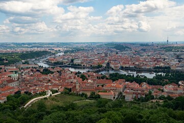 Fototapeta na wymiar Panorama of the city of Prague, Czech Republic.