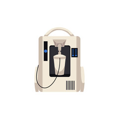 Home medical oxygen concentrator device, flat vector illustration isolated.