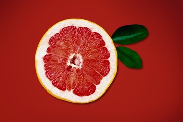 Red oranges path fruit on the desk