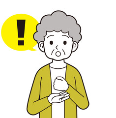 納得するシニア女性