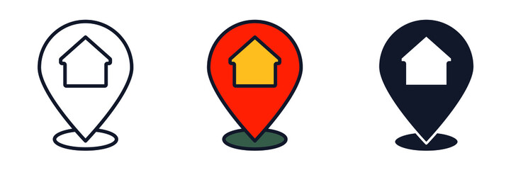 pin point icon symbol template for graphic and web design collection logo vector illustration