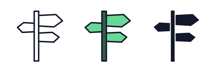 signpost. direction sign icon symbol template for graphic and web design collection logo vector illustration
