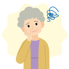 困るシニア女性＿線なし